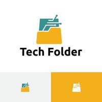 mapp fil dokumentera teknologi krets företag logotyp vektor