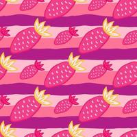 hand dragen jordgubbar tapet.doodle jordgubb sömlös mönster. frukt bakgrund. vektor