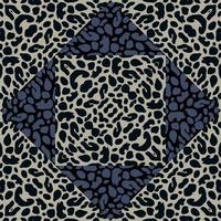 abstrakt leopard hud mosaik- sömlös mönster design. geometrisk djur- hud ändlös bakgrund. årgång gepard päls tapet. vektor