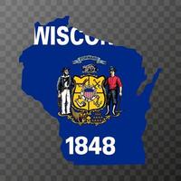 Wisconsin stat flagga. vektor illustration.