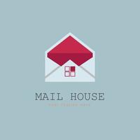 post hus kuvert logotyp mall design för varumärke eller företag och Övrig vektor