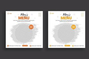 mat social media posta mall för mat befordran enkel baner design vektor