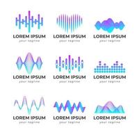 Schallwellen-Logo eingestellt vektor