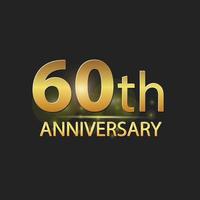 elegantes logo zum 60-jährigen jubiläum in gold vektor