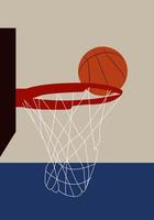 Basketball durchsichtig, Illustration, Vektor auf weißem Hintergrund.
