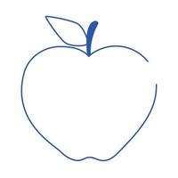 Apple-Diät mit frischem Obst blaue Linie Stilikone vektor