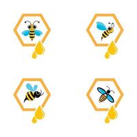 bee logotyp bilder set vektor