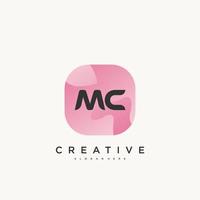 mc Anfangsbuchstabe Logo Icon Design Template Elemente mit Wellen bunter Kunst vektor