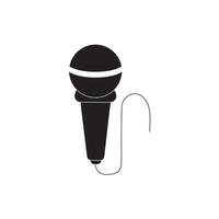 mikrofon kabel- Utrustning melodi ljud musik silhuett stil ikon vektor