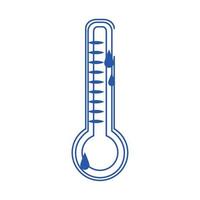 Symbol für den Stil der blauen Linie des Online-Arztthermometers für Temperaturtests vektor