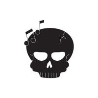 Totenkopf Note Musikmelodie Sound Musik Silhouette Stil Ikone vektor