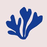 abstrakte Algensilhouette ausgeschnitten. flache vektorillustration der organischen pflanze in der collagentechnik lokalisiert. inspiriert von Henri Matisse. vektor