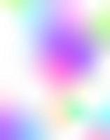 holografischer unscharfer Regenbogenhintergrund. mehrfarbige pastellfarbene Farbverläufe. vektorillustration einer flüssigkeit mit hell leuchtenden flecken. vektor