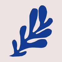 abstrakte Algensilhouette ausgeschnitten. flache vektorillustration der organischen pflanze in der collagentechnik lokalisiert. inspiriert von Henri Matisse. vektor
