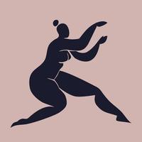 en silhuett av en kvinna inspirerad förbi matisse. dansa av de kvinna kropp i rörelse. vektor Skära ut illustration isolerat i samtida trendig stil.