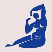 abstrakte Frauensilhouette in Pose. inspiriert von Henri Matisse. Der weibliche Körper ist ausgeschnitten. flache vektorillustration in der collagentechnik lokalisiert. vektor