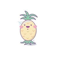 ananas karaktär söt tecknad serie söt vektor illustration