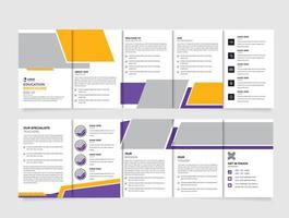dreifach gefaltete broschürenvorlage für die schulzulassung. fünffaches Schulprofil. kreatives formgeschäft, schulzulassungsbroschüre vektor