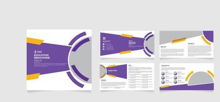 mehrzweck 8 seiten modernes quadratisches bildungsschulbroschürenvorlagendesign für schule, hochschule, universität, marketing, druck, jahresbericht und geschäftspräsentationen vektor