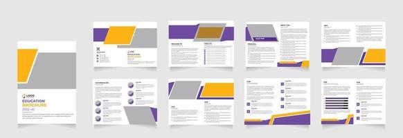 16 sidor utbildning broschyr mall, företags- företag häfte, enkel stil och modern layout, bifold broschyr, årlig Rapportera mall, årlig Rapportera vektor