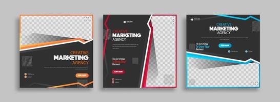 särskild uppsättning av kreativ företag social media posta design mall för internet annonser, webb baner vektor