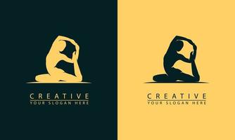 Yoga-Frau-Vektor-Silhouette-Logo-Symbol vektor