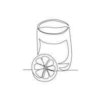 vektor illustration av glasögon av citronsaft dragen i linjekonst stil