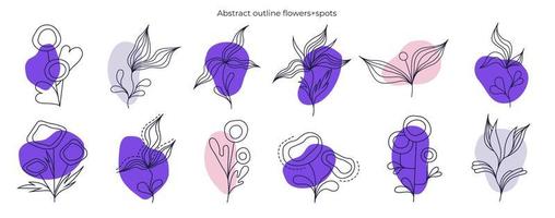 abstrakt översikt blommor. element för bröllop inbjudningar och din designs.print vektor