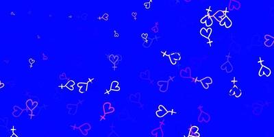 hellrosa, blauer Vektorhintergrund mit Frauensymbolen. vektor