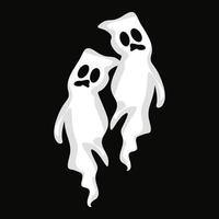 Ghost-Logo-Design, Halloween-Symbol, Halloween-Kostümillustration, Feier-Banner-Vorlage vektor