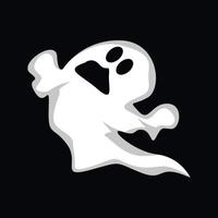 Ghost-Logo-Design, Halloween-Symbol, Halloween-Kostümillustration, Feier-Banner-Vorlage vektor