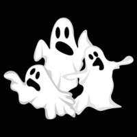 Ghost-Logo-Design, Halloween-Symbol, Halloween-Kostümillustration, Feier-Banner-Vorlage vektor