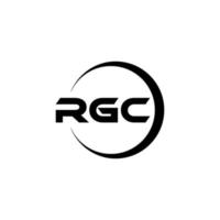 rgc brev logotyp design i illustration. vektor logotyp, kalligrafi mönster för logotyp, affisch, inbjudan, etc.
