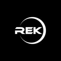 rek-Buchstaben-Logo-Design in Abbildung. Vektorlogo, Kalligrafie-Designs für Logo, Poster, Einladung usw. vektor