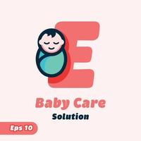 Alphabet e Babypflege-Logo vektor