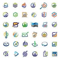 Icon-Sammlung für Unternehmensfinanzierung und Marketing vektor