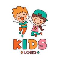 flache Logo-Vorlage für Kinder vektor