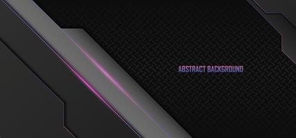metallischer technologiehintergrund mit blauen und rosa lichtlinien. abstrakter Hintergrund. vektor