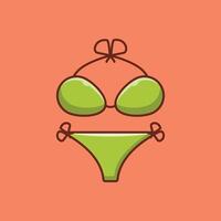 bikini-vektorillustration auf einem hintergrund. hochwertige symbole. vektorikonen für konzept und grafikdesign. vektor