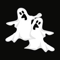 Ghost-Logo-Design, Halloween-Symbol, Halloween-Kostümillustration, Feier-Banner-Vorlage vektor