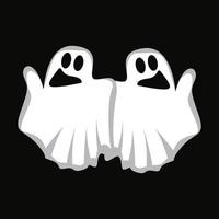 Ghost-Logo-Design, Halloween-Symbol, Halloween-Kostümillustration, Feier-Banner-Vorlage vektor