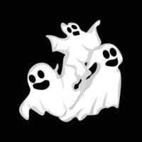 Ghost-Logo-Design, Halloween-Symbol, Halloween-Kostümillustration, Feier-Banner-Vorlage vektor