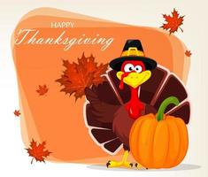 Thanksgiving-Grußkarte mit einem Truthahnvogel vektor