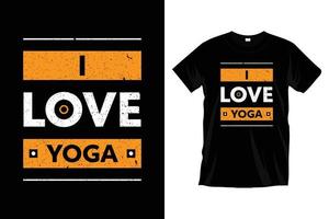 Ich liebe Yoga. modernes inspirierendes Yoga-Meditationsübungs-Typografie-T-Shirt-Design für Drucke, Bekleidung, Vektor, Kunst, Illustration, Typografie, Poster, Vorlage, trendiges schwarzes T-Shirt-Design. vektor