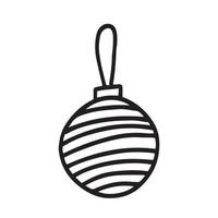 Gekritzel-Weihnachtsball-Vektorillustration. handgezeichneter weihnachtsbaumschmuck vektor
