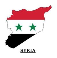 syrien nationalflaggenkartendesign, illustration der syrien-landesflagge innerhalb der karte vektor