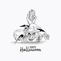 gruseliges Geisterhintergrunddesign des glücklichen Halloween-Partyfestivals vektor