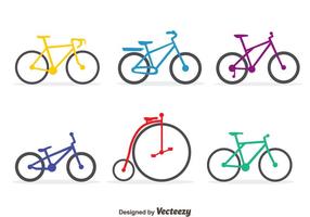 Färgglada Cykel Vector Set
