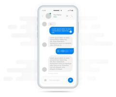 Designkonzept für Chat-UI-Anwendungen, Bildschirmvorlage für Messenger-Kommunikationsdienste für soziale Netzwerke, Live-Chat-Boxen für Mobiltelefone, Smartphone-Online-App auf dem Bildschirm, Vektorgrafik für Videoanrufe, UX UI vektor