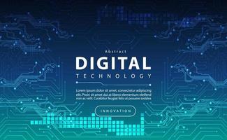 digitales technologiefahnengrün-blaues hintergrundkonzept mit technologielichteffekt, abstrakter technologie, innovativen zukünftigen daten, internetnetzwerk, ai big data, linien punktverbindung, illustrationsvektor vektor